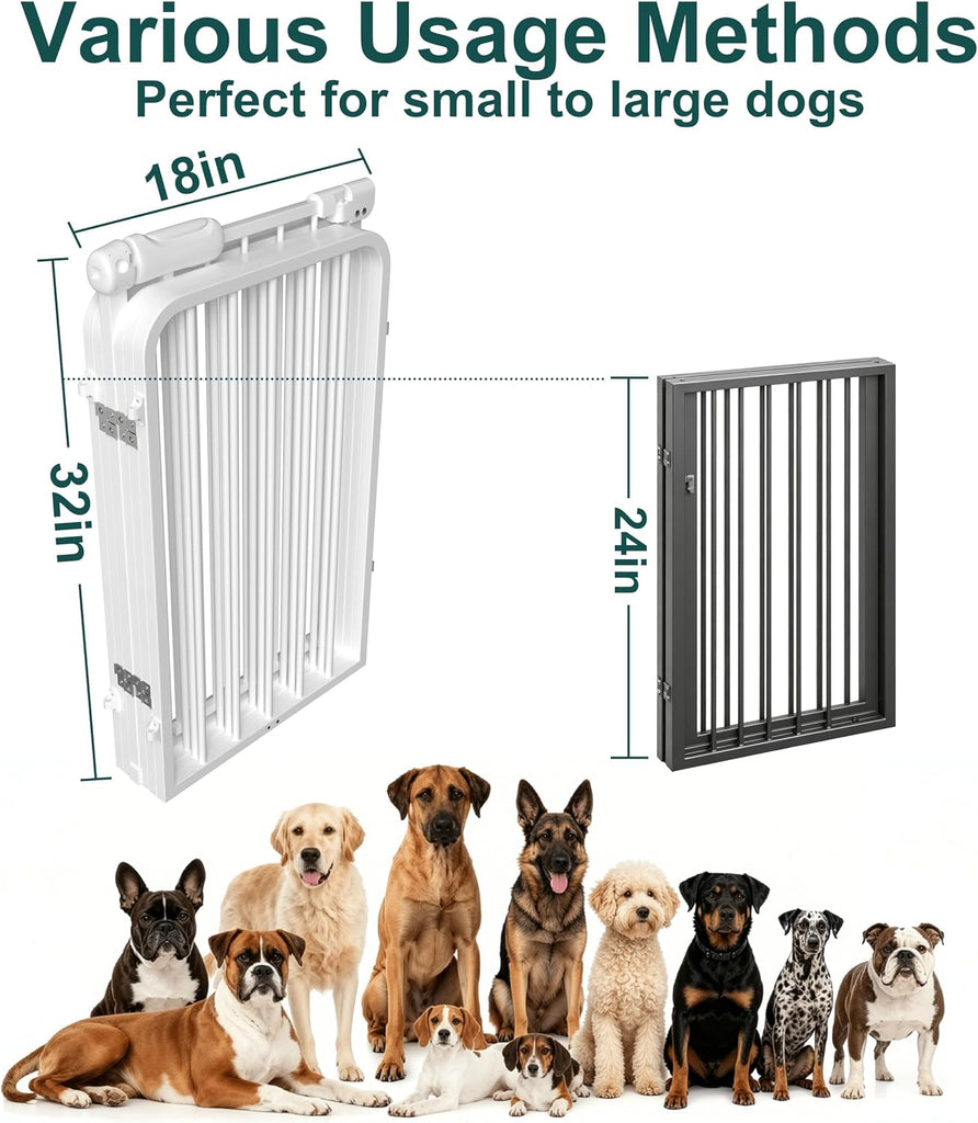 Heavy-Duty Freestanding Dog Gate 106" Wide 30" Tall 6 Panels