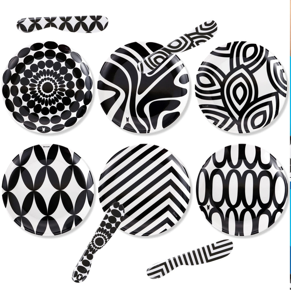 12-Piece Dinnerware Set Black & White
