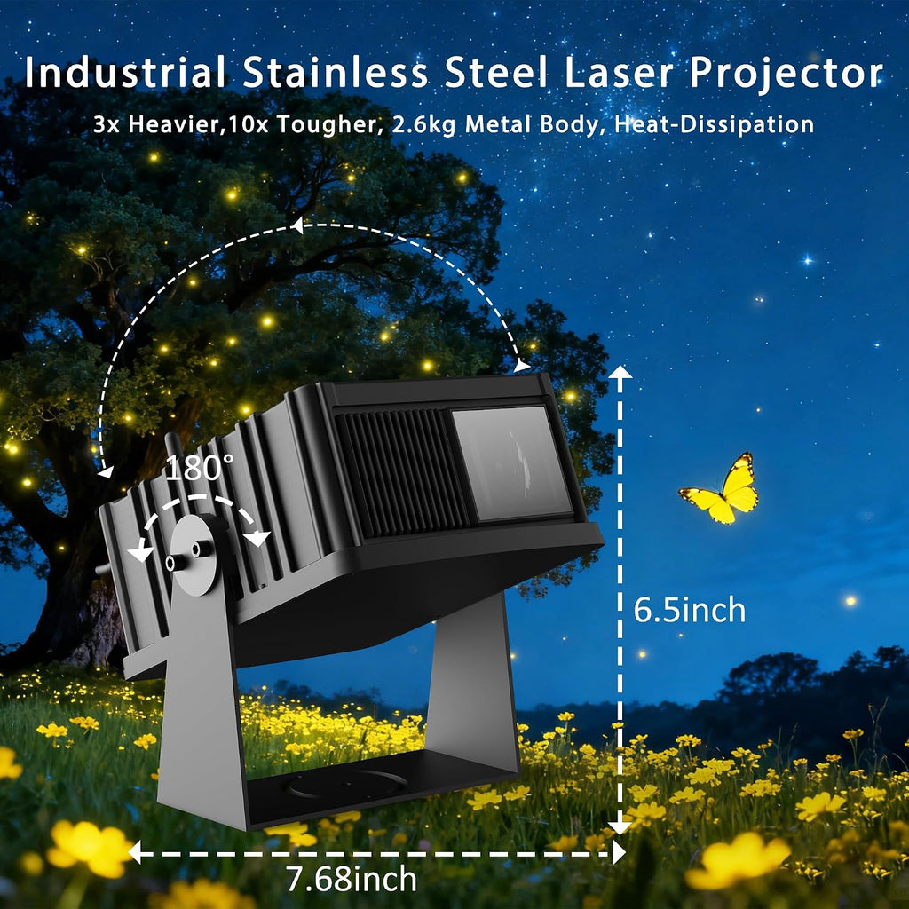 Outdoor Star Laser Projector, App & Remote Control 7 Colors Motion Smart Firefly Lights Christmas Snowflake