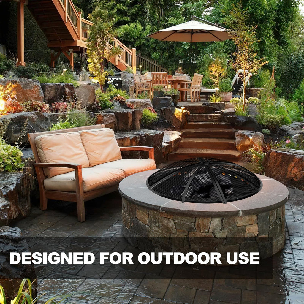 Outdoor Smokeless Fire Pit Ring 40 Inch Outer/36 Inch Inner Diameter, Heavy Duty Metal Round Liner Insert for Outside