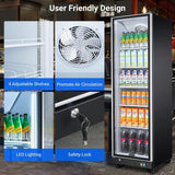 COOLER Commercial Beverage Refrigerator with Glass Door,12.5 Cu.Ft Commercial Dr