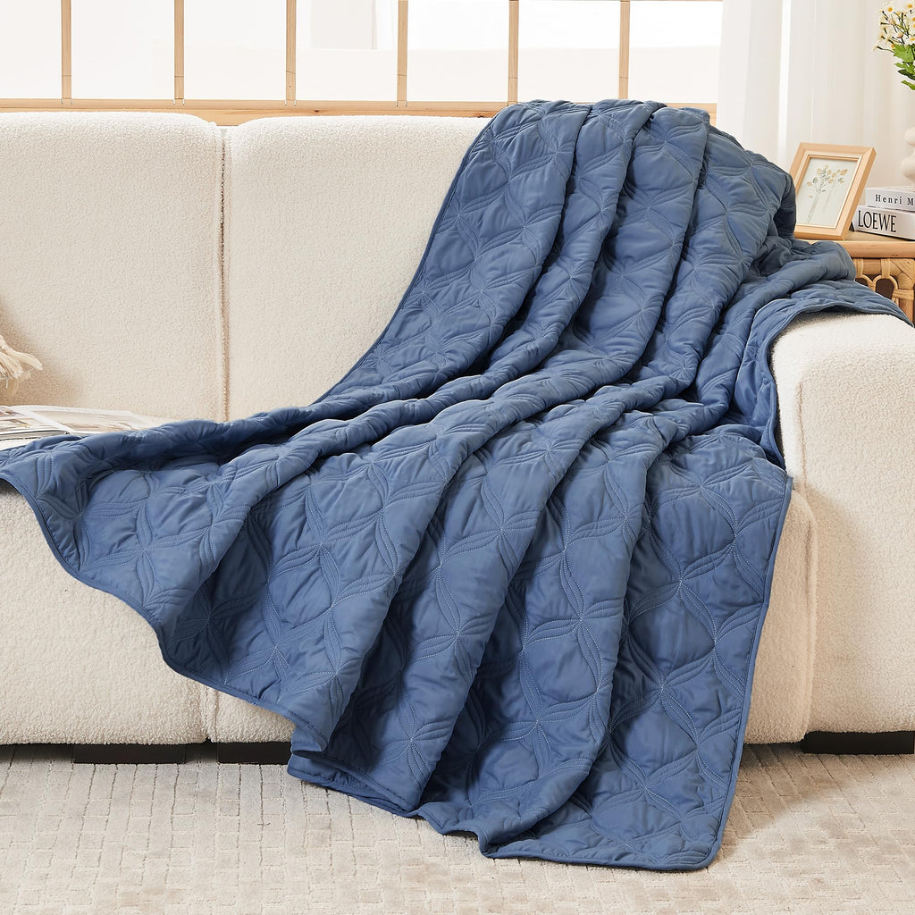 Quilt Bedding Set, 3 Pieces Ocean Blue Bedspreads Set