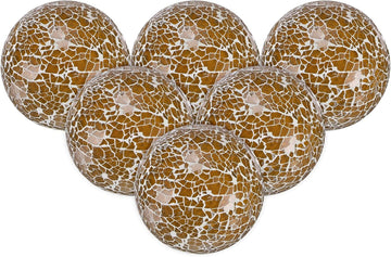 6-Pack Decorative Ball for Bowls, 2.4 Inch Mosaic Glass Balls Decorative Glass Orbs Decor/Dining Tables/Wedding - Set of 6