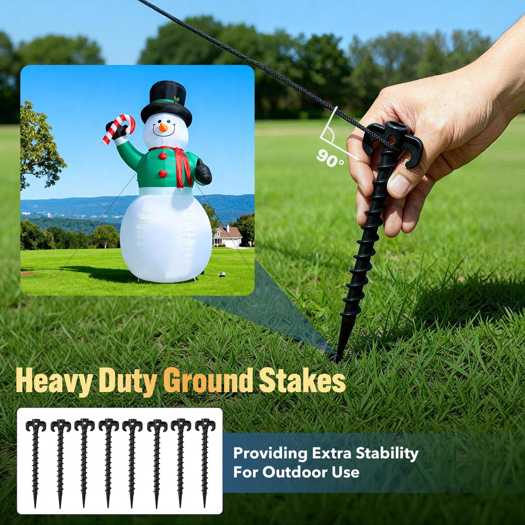 15 FT Christmas Inflatables Snowman Outdoor Decorations, Blow Up Snowman with Candy Cane Yard Decor for Garden Lawn
