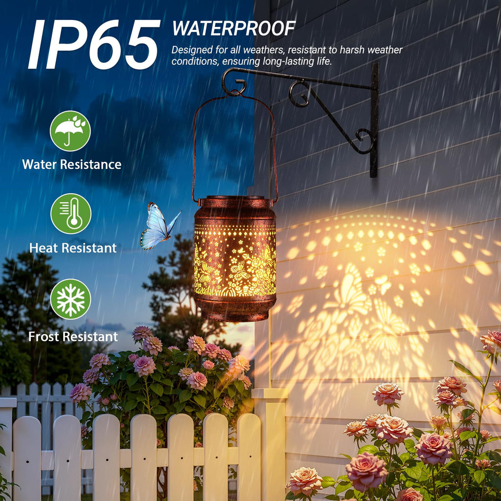 Solar Lanterns Outdoor Waterproof Birthday Gifts for Women Mon Grandma, 2 Pack Brighter Hummingbird Hanging Solar