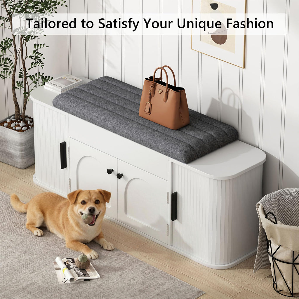 Entryway Shoe Storage Bench with Cushion, Lift Top Storage Cabinet