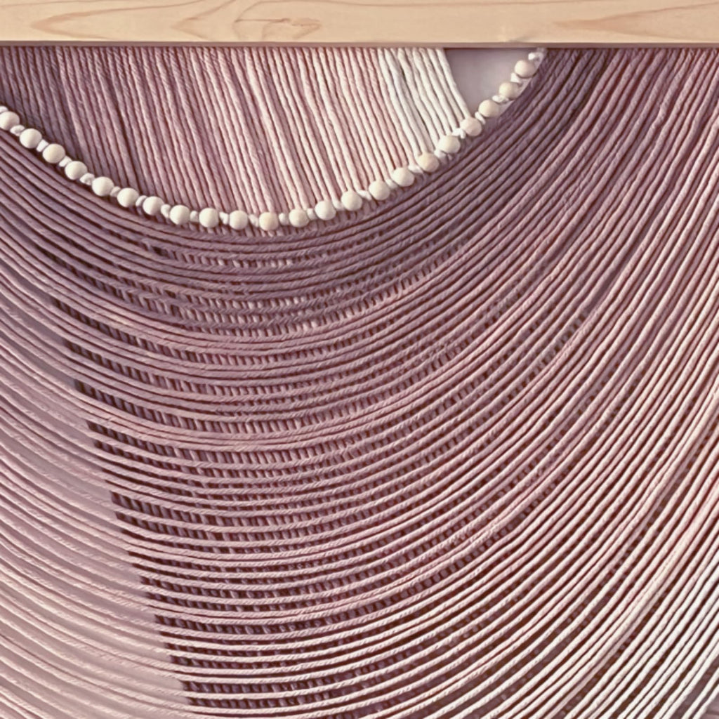 Large Macrame Wall Hanging tapestry Pink Brown Ombre-Dyed Wall Art 57"X39"