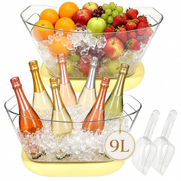 Ice Bucket for Parties 2 Pcs, Anti Condensation Pad and Ice Scoop Set