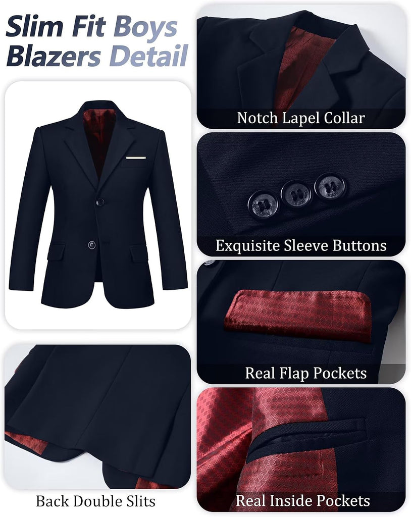 Boys Suit 4 Pieces Slim Fit Set Suits Kids Formal Wedding Tuxedo Outfit
