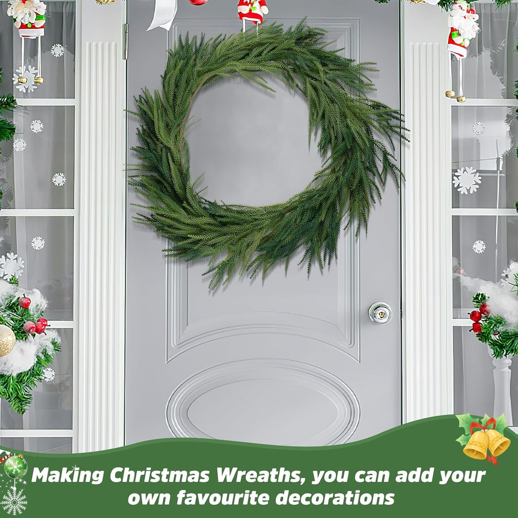 12FT Norfolk Pine Christmas Garland for Mantle Fireplace Table Stair