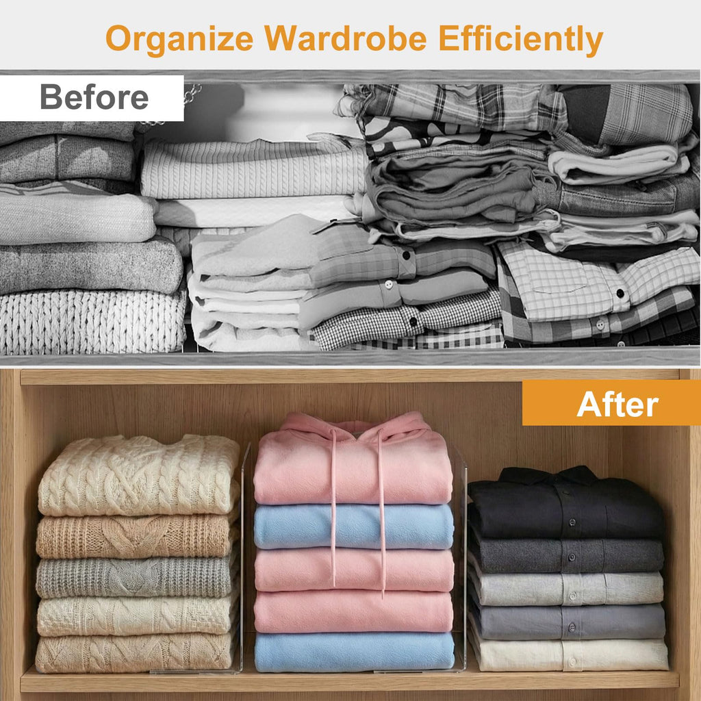 Shelf Dividers for Closet Organization: 10" Tall x 12" Deep