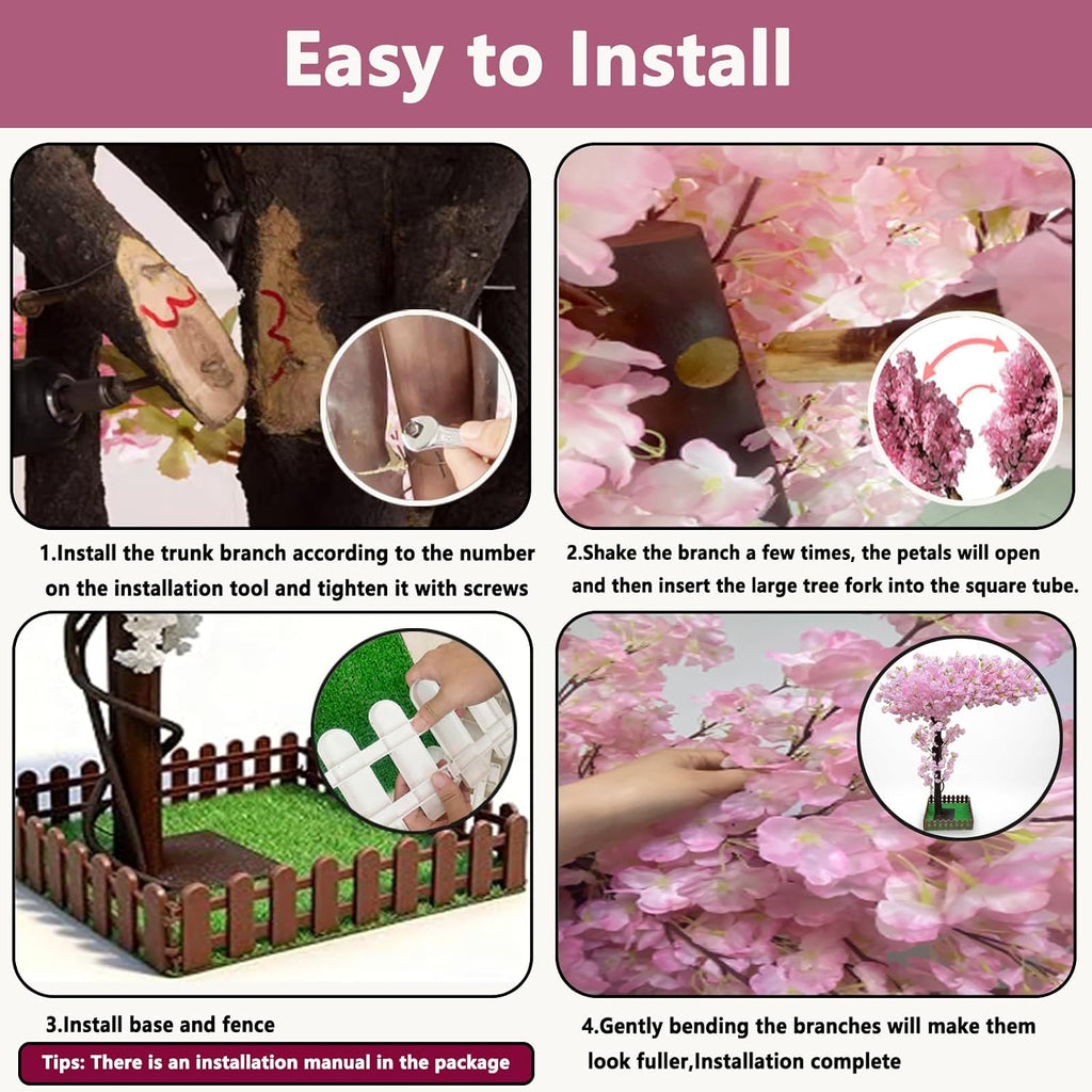 10FT Tall Artificial Cherry Blossom Trees Large for Indoor Outdoors,Fake Japanese Cherry Blossom Tree Light Pink