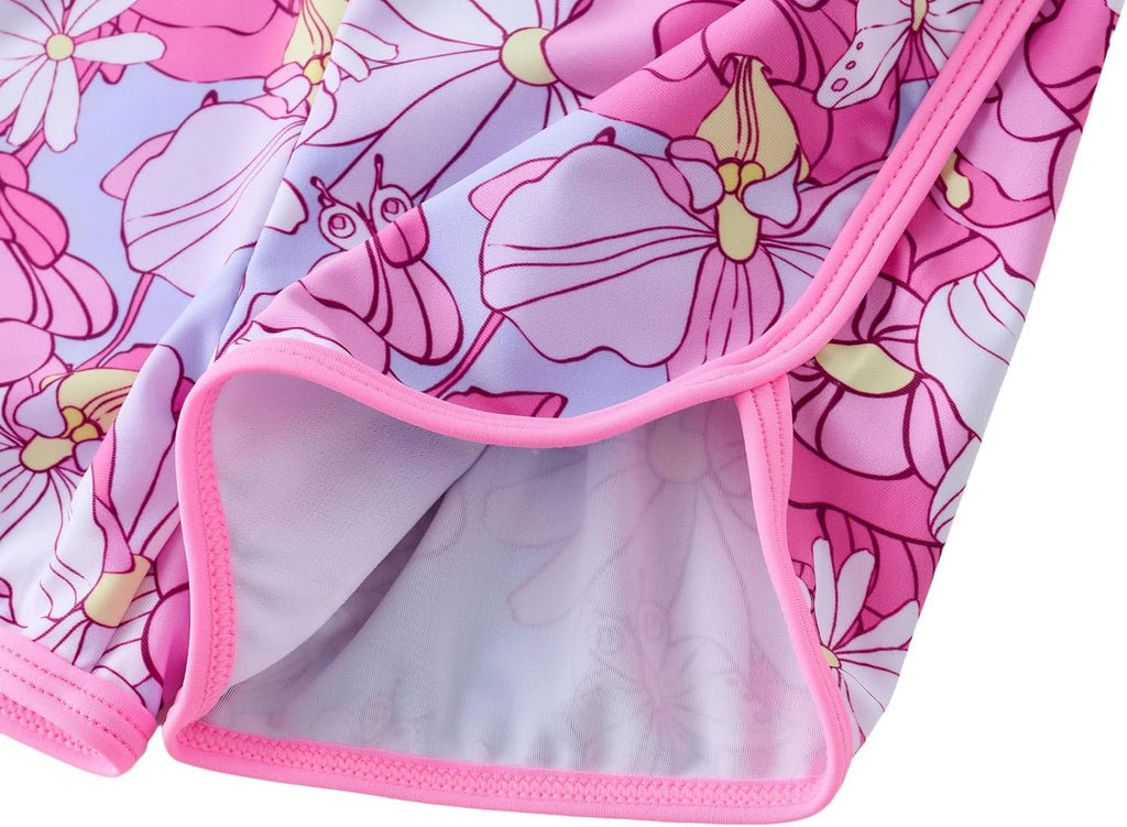 Girls Rash Guard Swimsuit Short Sleeve Bathing Suit Rashguard Sets