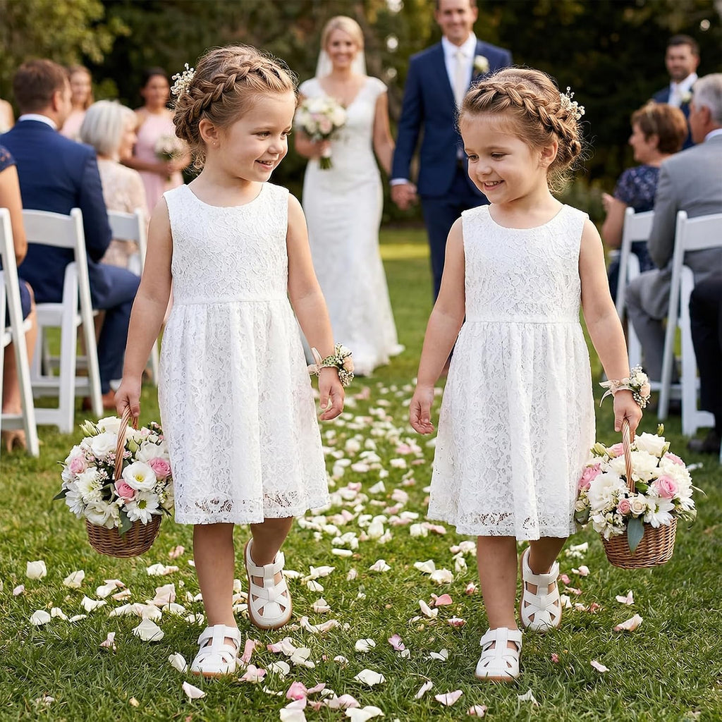 Toddler Mary Jane Sandals Wide Toe Box Flower Girls Dress Shoes