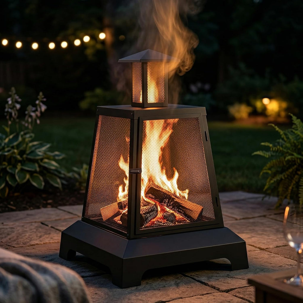 28 inch Fire Pit Outdoor, Outdoor Wood Burning Fire Pit Large, Firepits for Outside Patio, Garden, Backyard