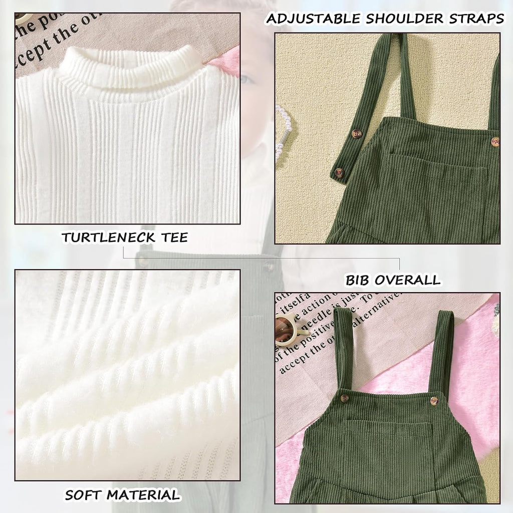 Toddler Girl Corduroy Overall Jumpsuit 2 Pieces Outfits 2-7 Years