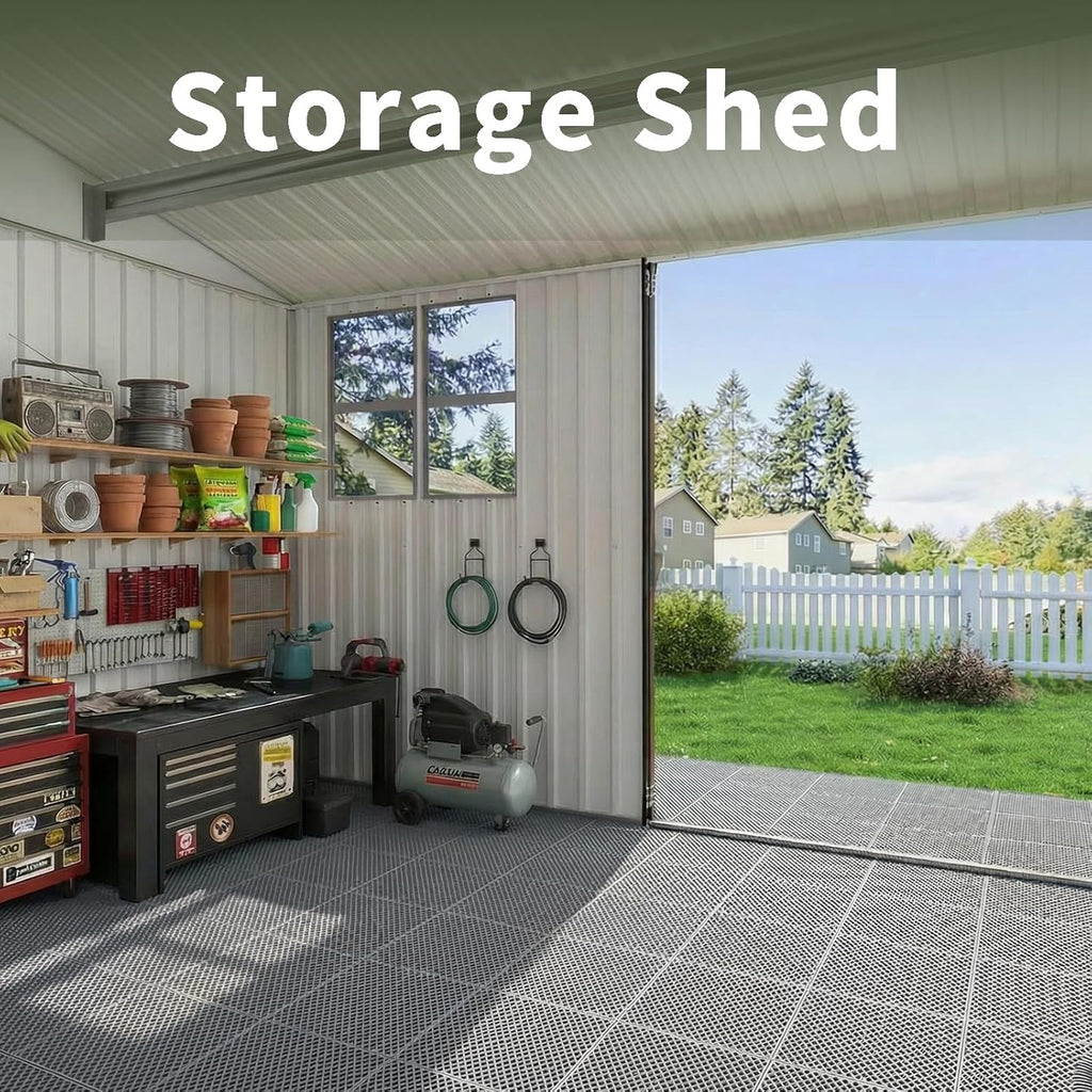 Fast-Drying Outdoor Decking for Garden, Kennel, Storage Shed, Basement, Garage, Patio, Bathroom, 10 PCS