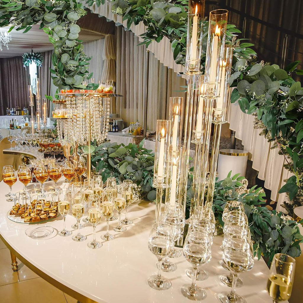 10 Sets Artificial Greenery Garlands Bulk Total 55.8 Feet Silver Dollar Eucalyptus Garland with Fake Willow Vines