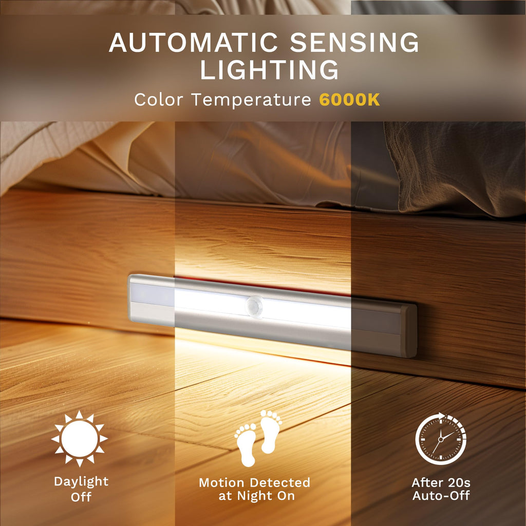 6 Pack Battery Powered Motion Sensor Lights Indoor, Closet Lights