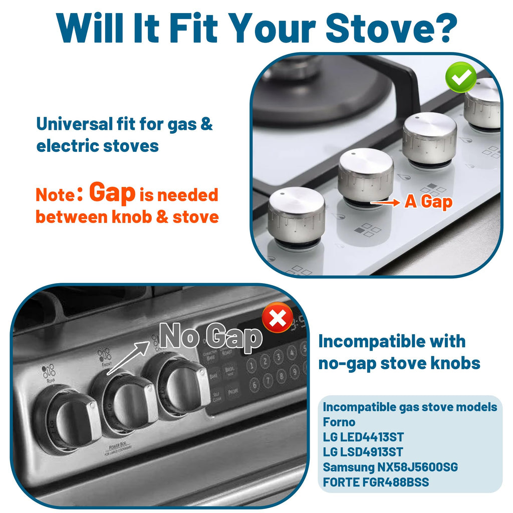 Childproof Stove Knob Safety Covers, Black Oven Knob Covers, 5 Pack