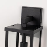 18" Classic Outdoor Wall Sconce 1 Light in Matte Black Rectangular Metal Frame and Clear Glass Shade Waterproof Porch