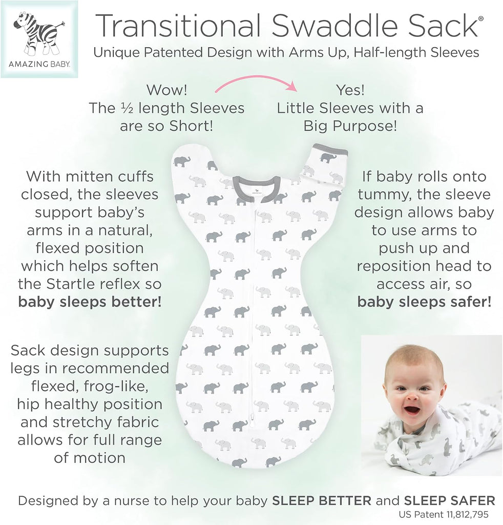 Transitional Swaddle Sack, Cotton, On Safari