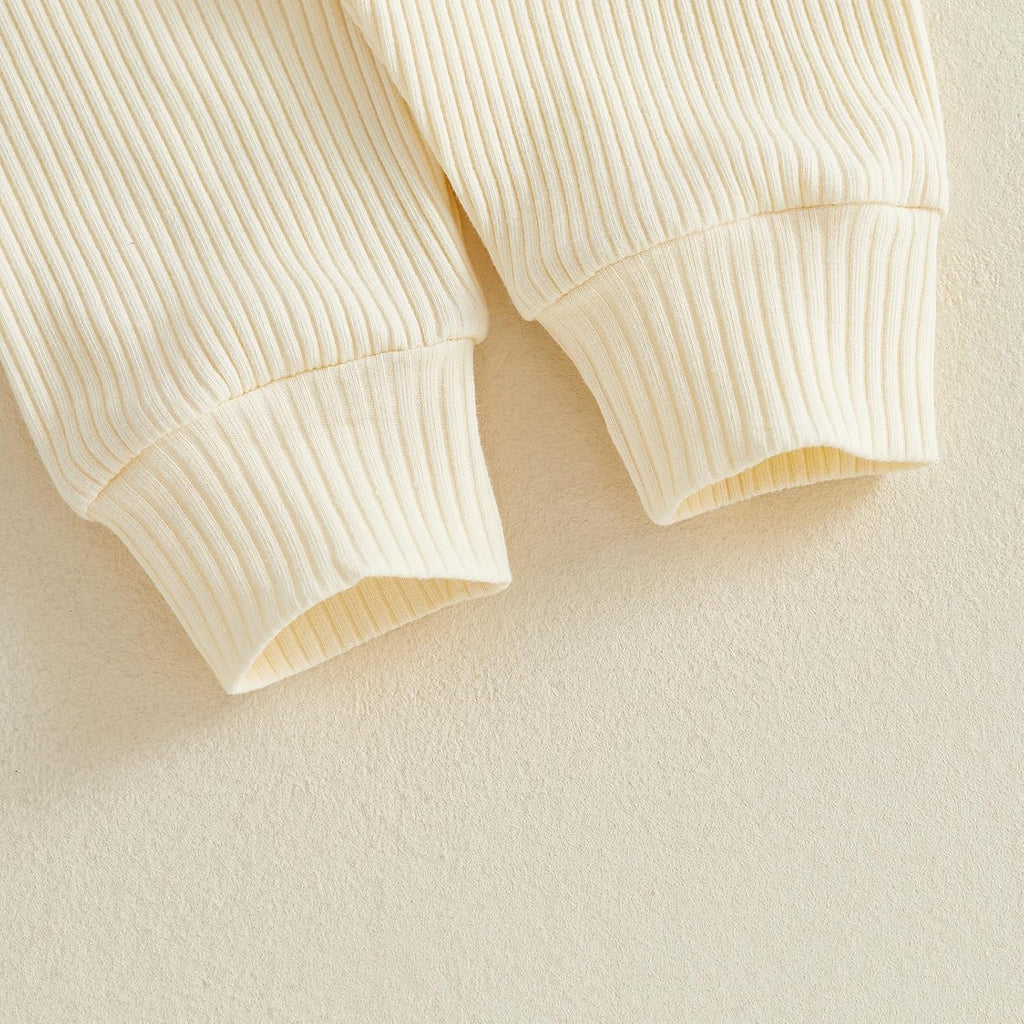Newborn Baby Boy Clothes Ribbed Knitted Striped Romper Pants Set