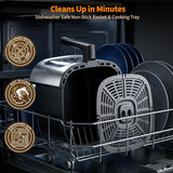 9.5Qt Large Air Fryer Oven, 12 Printed Presets Airfryer Toaster Oven Combo, Non Toxic Stainless Steel Air Fryer with