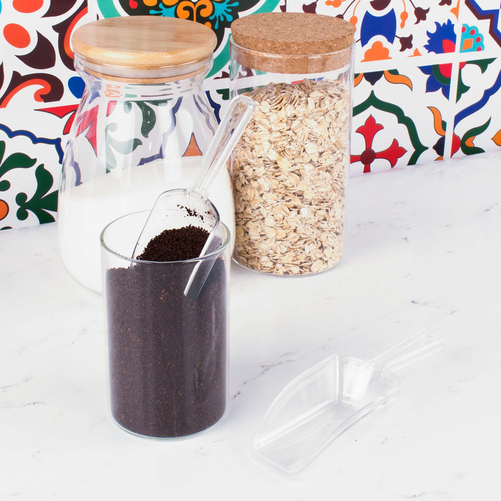 5.5" Mini Acrylic Plastic Scoops for Weddings, Candy Dessert Buffet, Ice Cream, Protein Powders, Coffee, Tea (Clear)