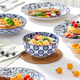 SELENE Plates and Bowls Set for 6, 24 Pieces Dinnerware Sets, Mircowave and Dishwasher Safe Dishes Set