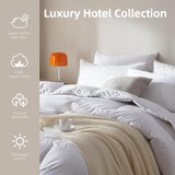 Goose Feather Down Fiber Comforter Queen,100% Organic Cotton Duvet Insert,All-Season Luxury Duvet In