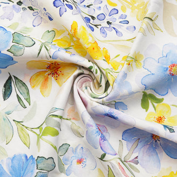 58.27" Wide Floral Printed Fabric by the Yard, Cotton Fabric for Sewing, DIY Crafting Fashion Design for Quilting and