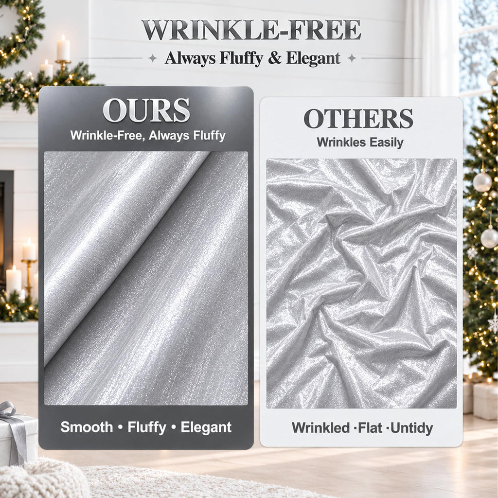 Large Christmas Tree Topper Bow, 16x63 Inch Silver