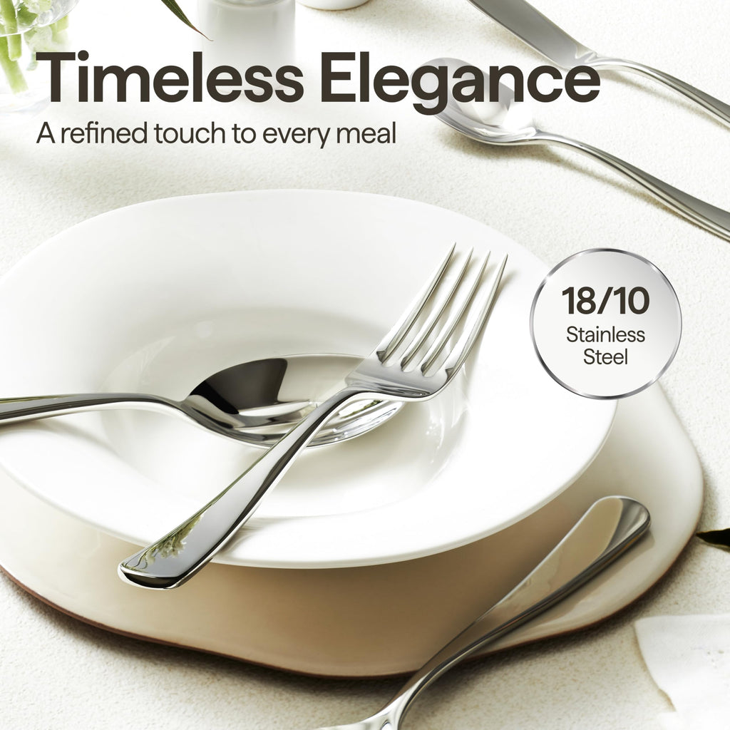 40-Piece Premium 18/10 Forged Silverware Set for 8 (Tropea)