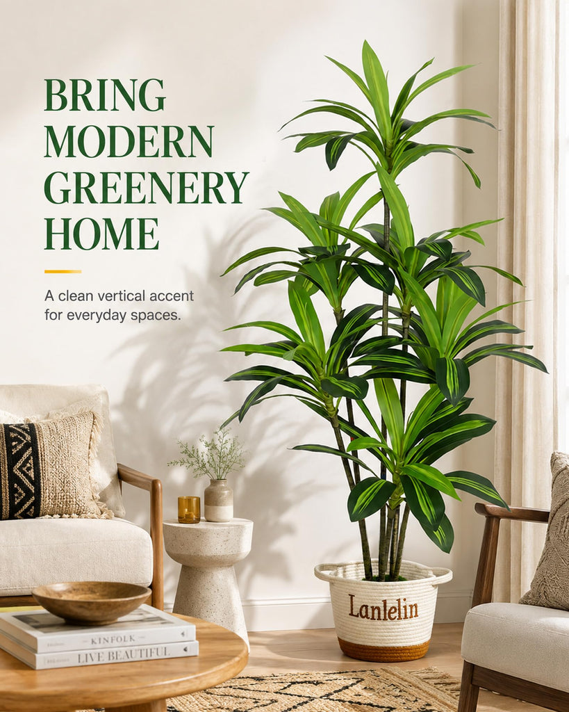 5FT Artificial Dracaena Plant, Tall Fake Plant for Indoors