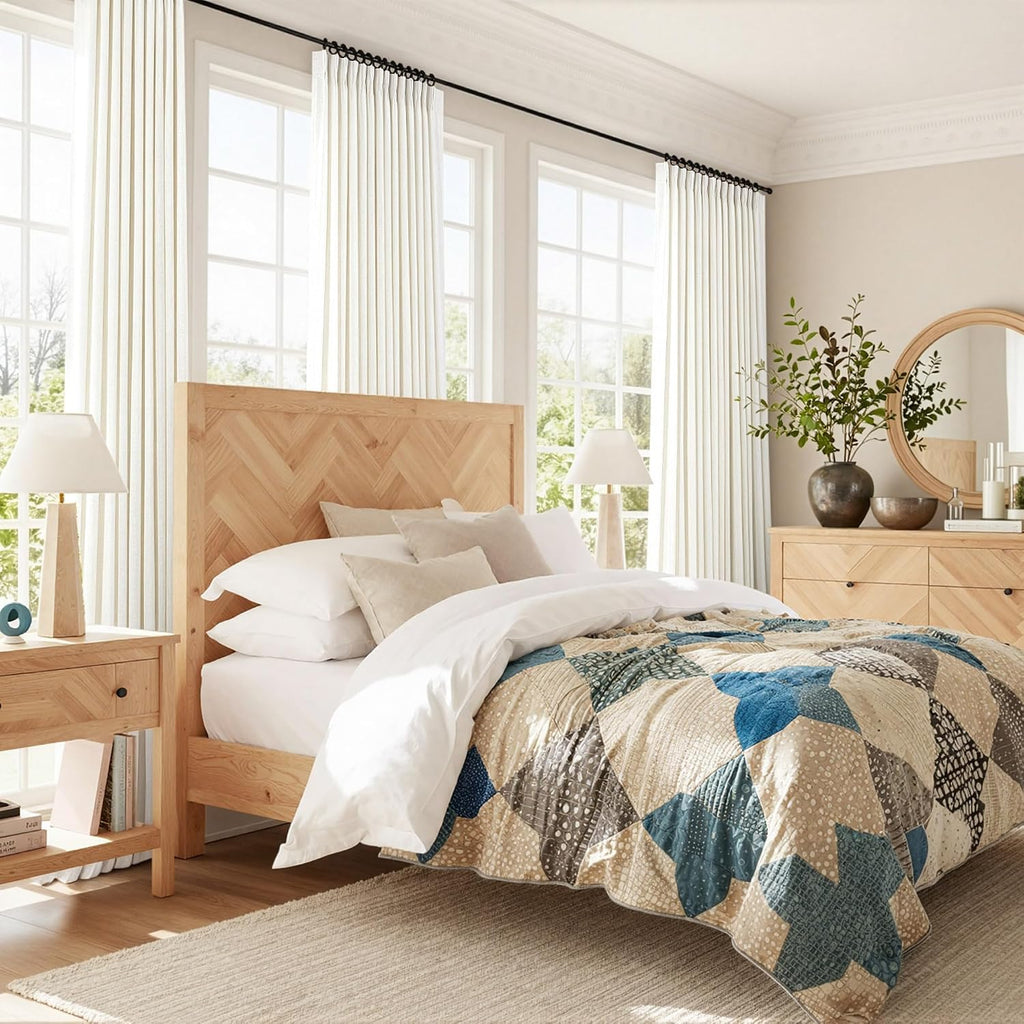 Pinch Pleated Cream Linen Cafe Curtains 48 Inch Length Set 2 Panel Back Tab Pinch Pleat Drapes with Hooks Rings Semi