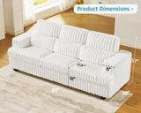 VanAcc 89 Inch Sofa, Modern Couch with Deep Seats, Comfy Sofa with 3 Throw Pillows, Upholstered Couch for Living Room