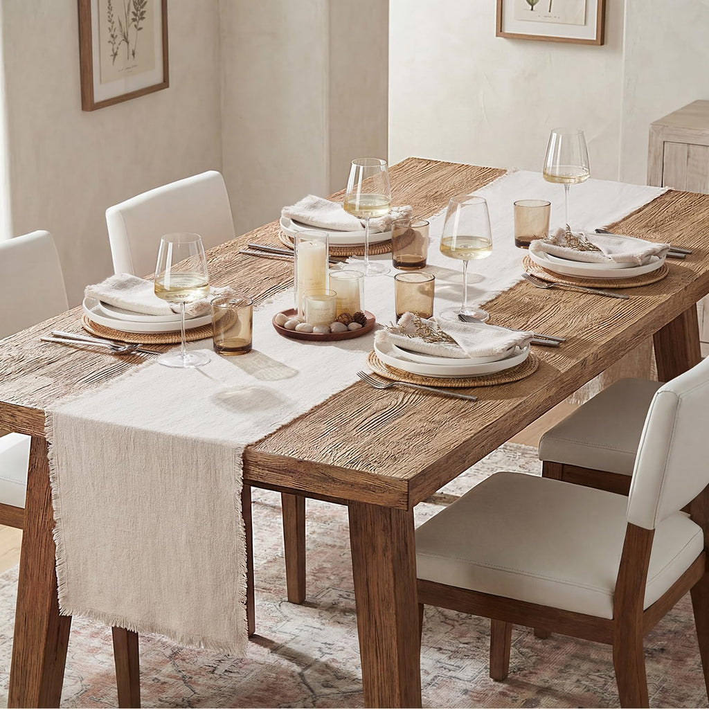 Frayed Edge Table Runner - Natural