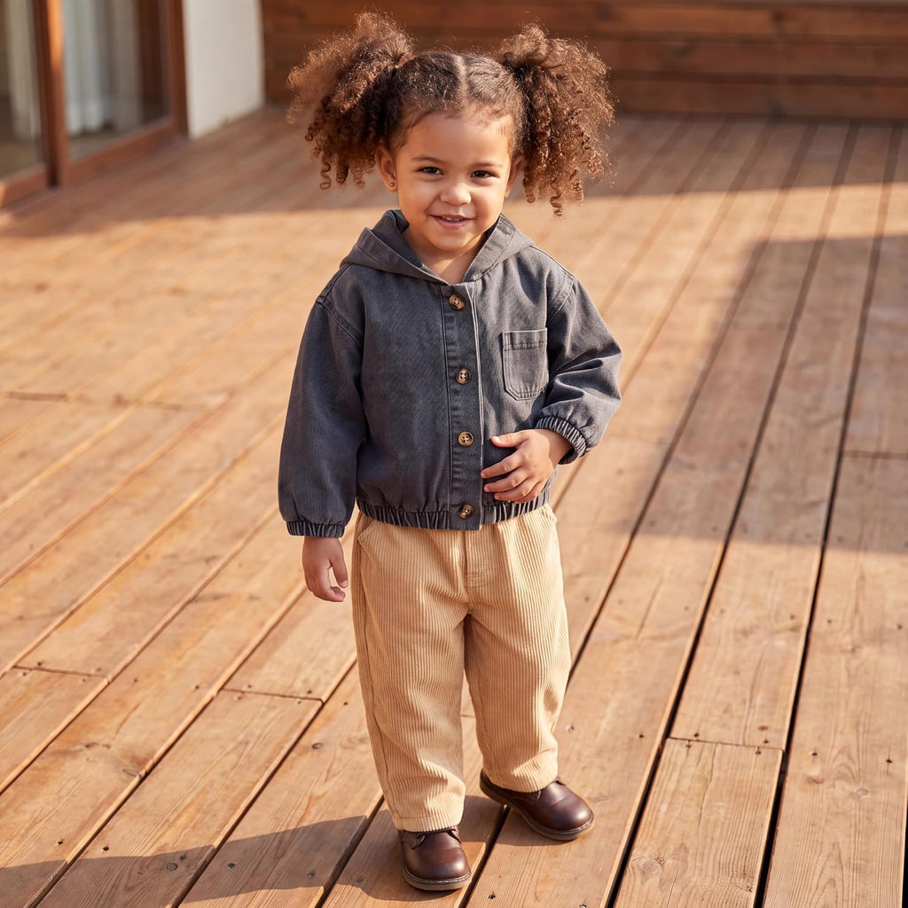 Toddler Jean Jacket with Hood Denim Outerwear for Girls and Boys