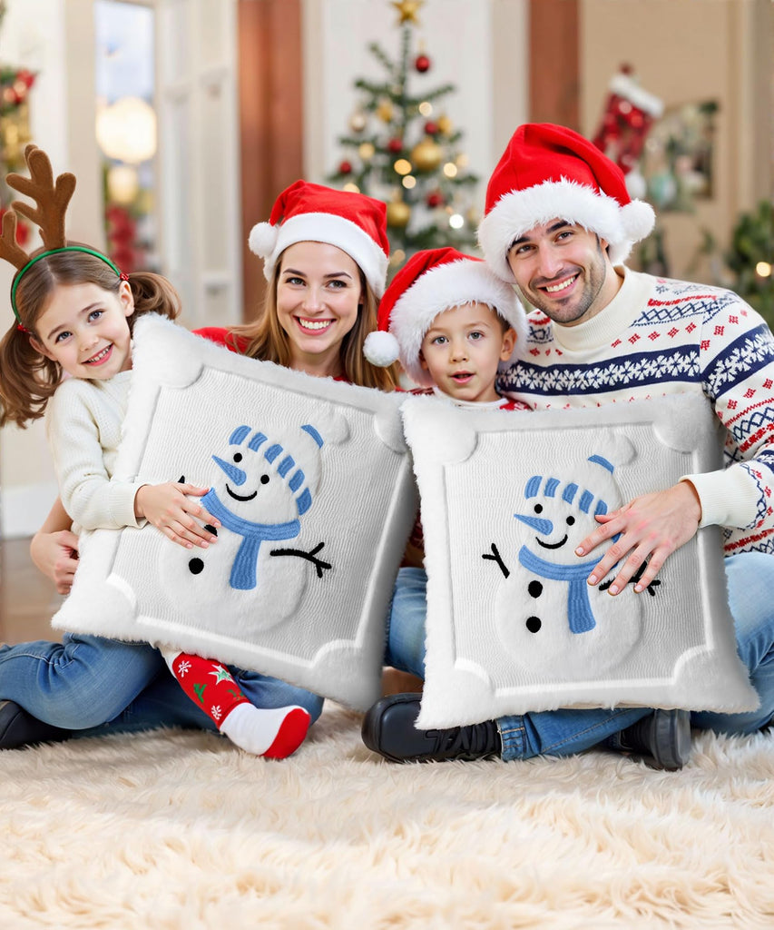Faux Fur Christmas Pillow Covers 20x20 Set of 2