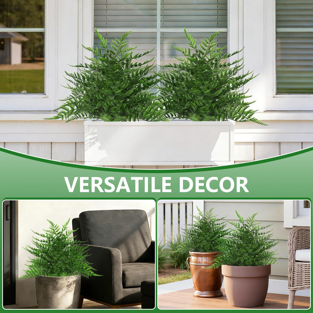 Set of 2 Artificial Fern Topiary Ball with Ground Spike
