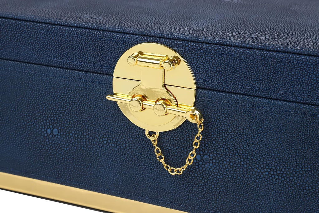 Elegant Faux Leather Decorative Box, Storage Jewelry Box Organizer, Large Dresser Cosmetic Organizer Holder, Classic