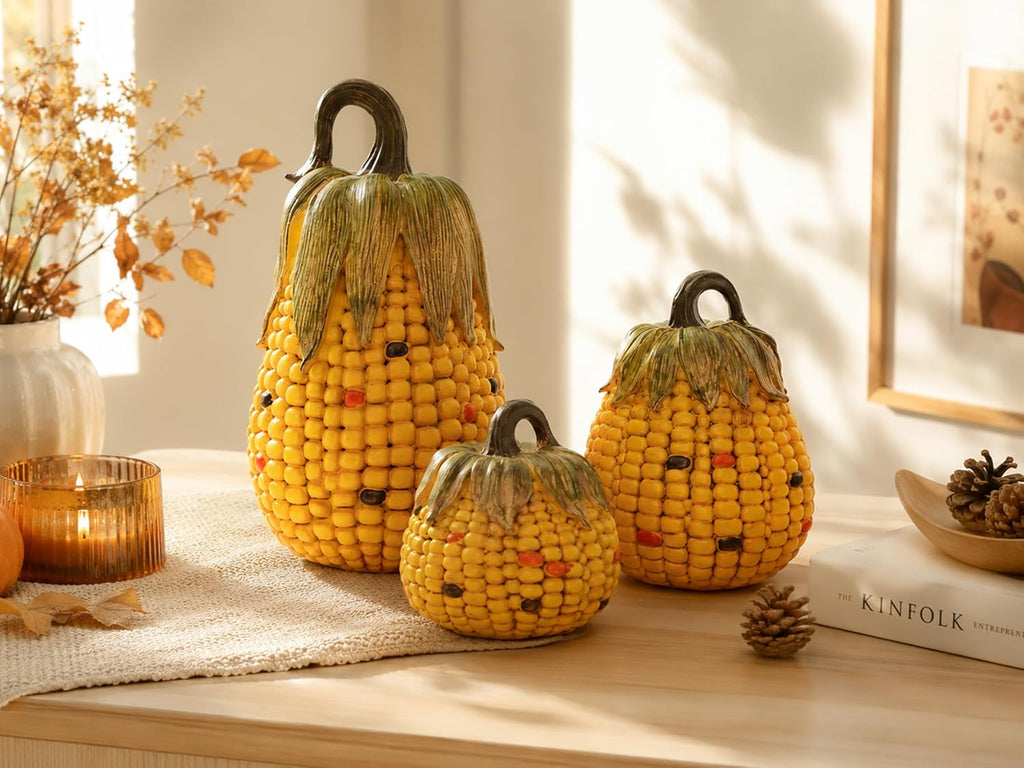 Fall Decorations Pumpkins for Decorating - Set of 3