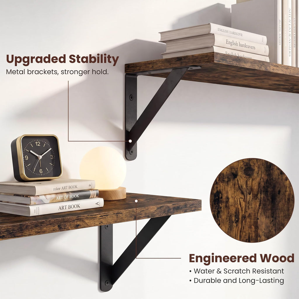 Wall Shelves 24x8 Inch, Set of 3