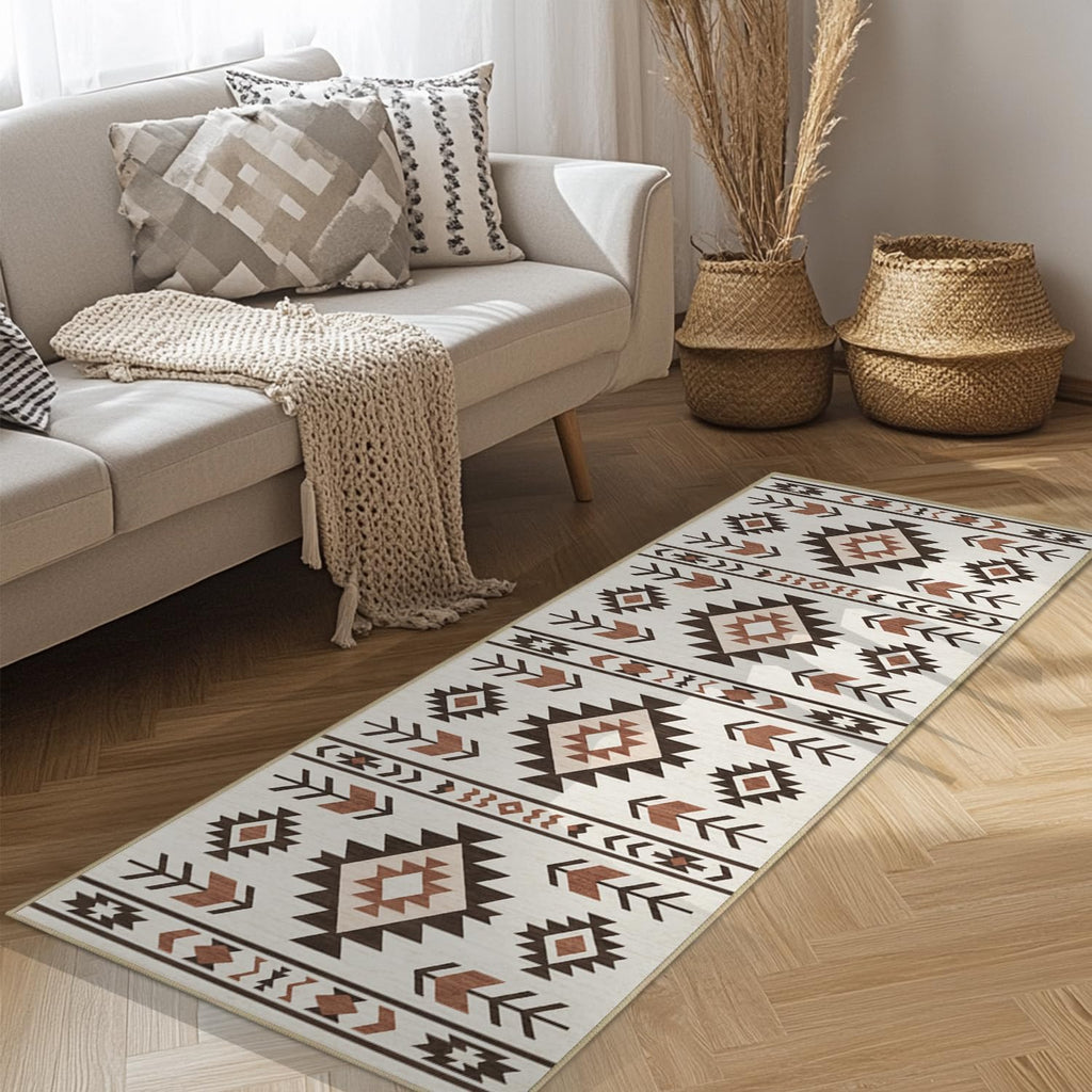 Western Runner Rug Kitchen Bedroom, Southwestern Aztec Tribal Runner Rugs Southwest Navajo Machine Washable Rug