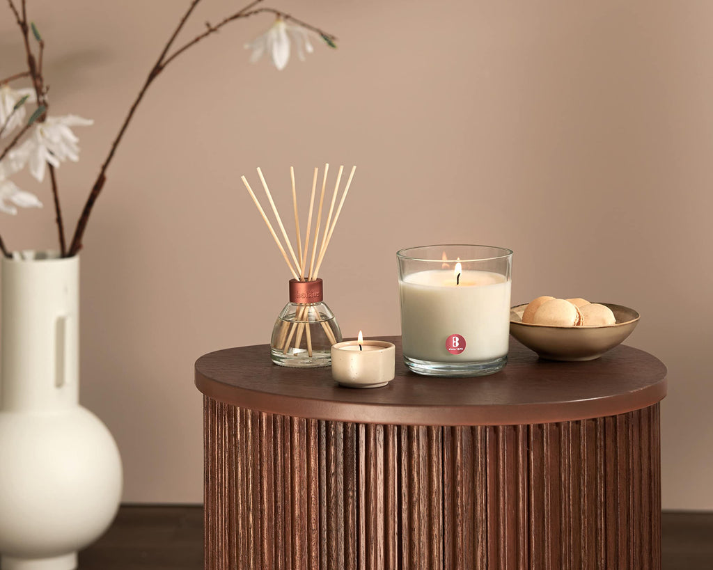 Large Glass Scented Candle Oud Wood, Wax, Brown 101925240470