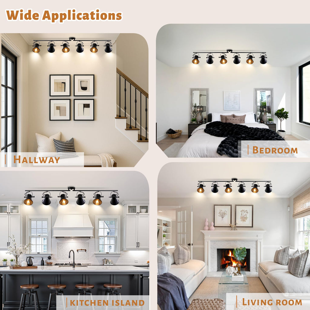 Track Lighting Fixtures Ceiling Kitchen Rustic Track Light 6 Light-57