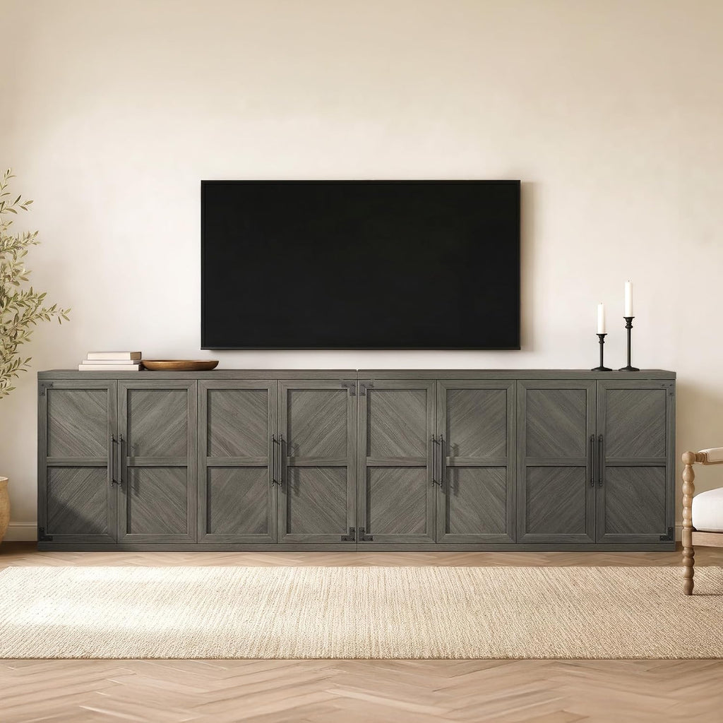 Large Modern Sideboard Buffet Cabinet with 4 Door, Storage Credenza | Modern Sideboard Buffet Cabinets, Large