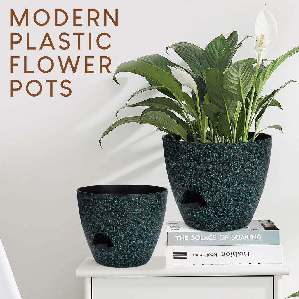 10/9/8/7.5/7 inch Self Watering Plant Pots for Indoor Plants