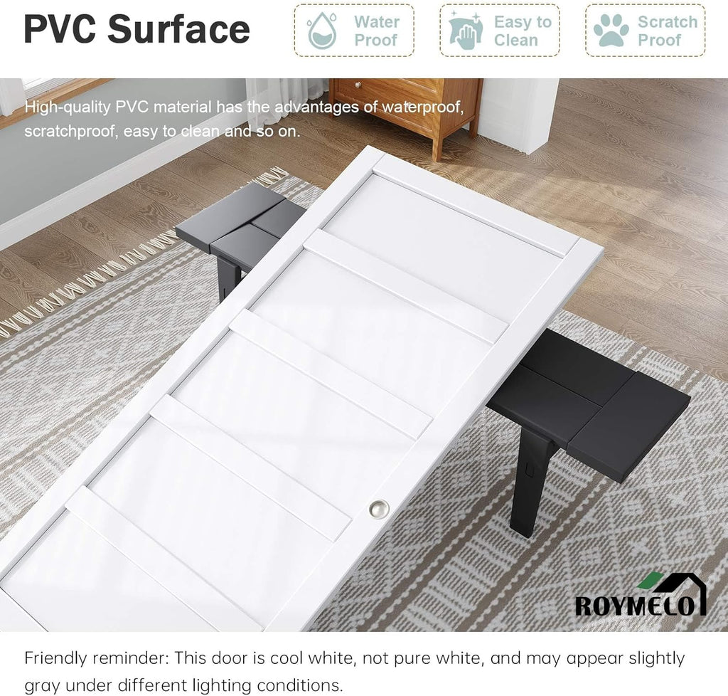 Sliding Closet Door 72"×80" (Double 37"), 5 Panels Bypass Barn Doors with Hardware Track Kit Include